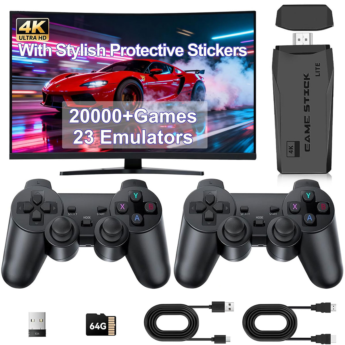 Retro Gaming Hdmi Stick - Console de jeu M8 avec plus