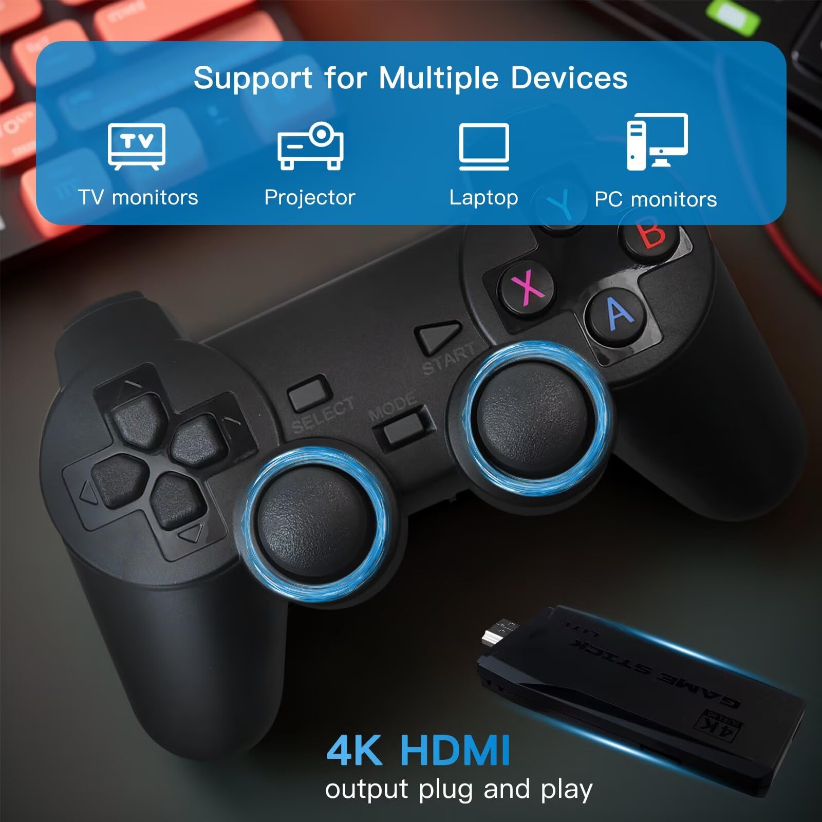 Console de jeu vidéo rétro 4K, - Retro Gaming Stick avis et prix