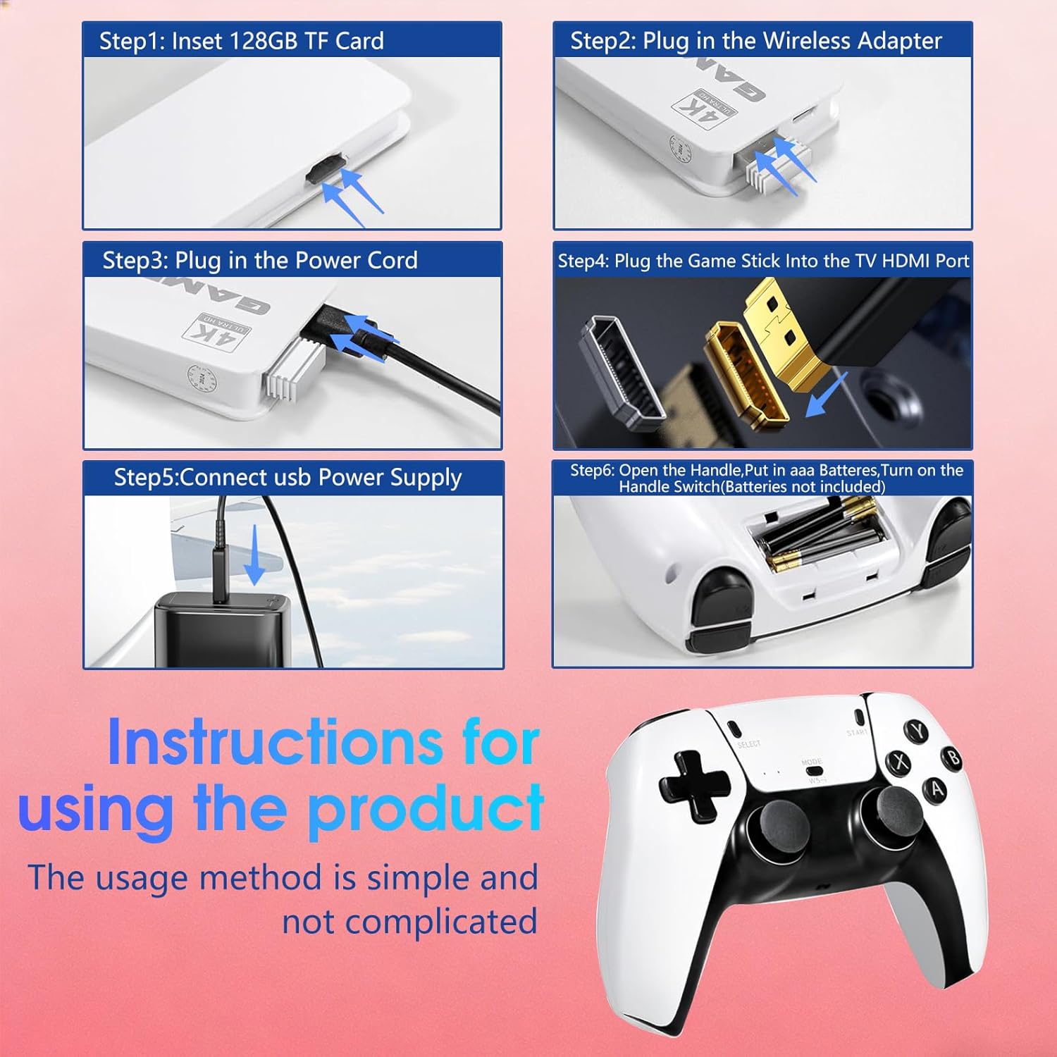 Console de jeu rétro sans fil, - Retro Gaming Hdmi Stick avis et prix