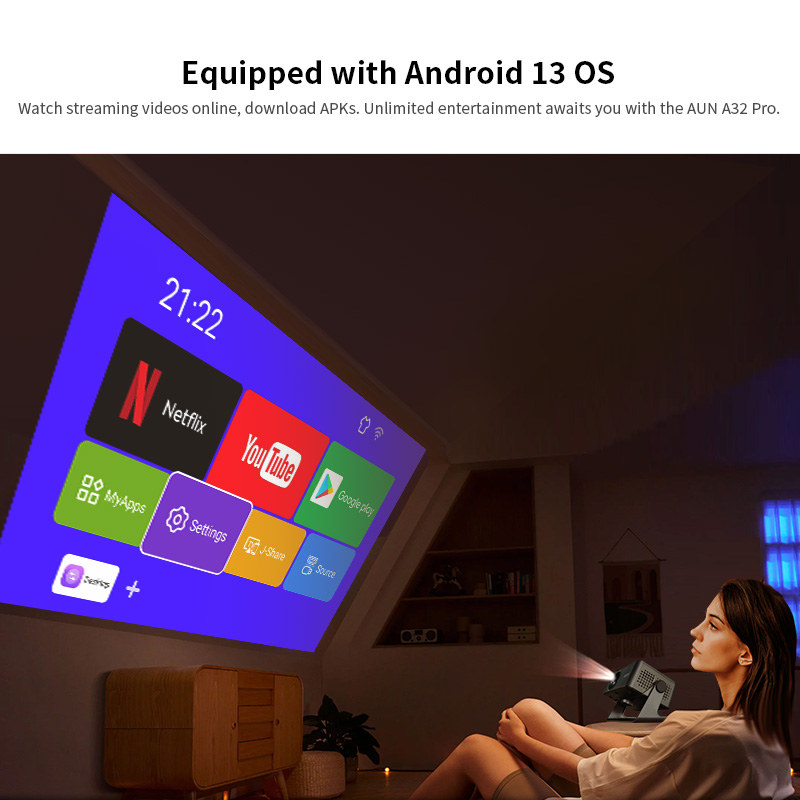AUN A32 Pro Android 13 project - Retro Gaming Projector avis et prix